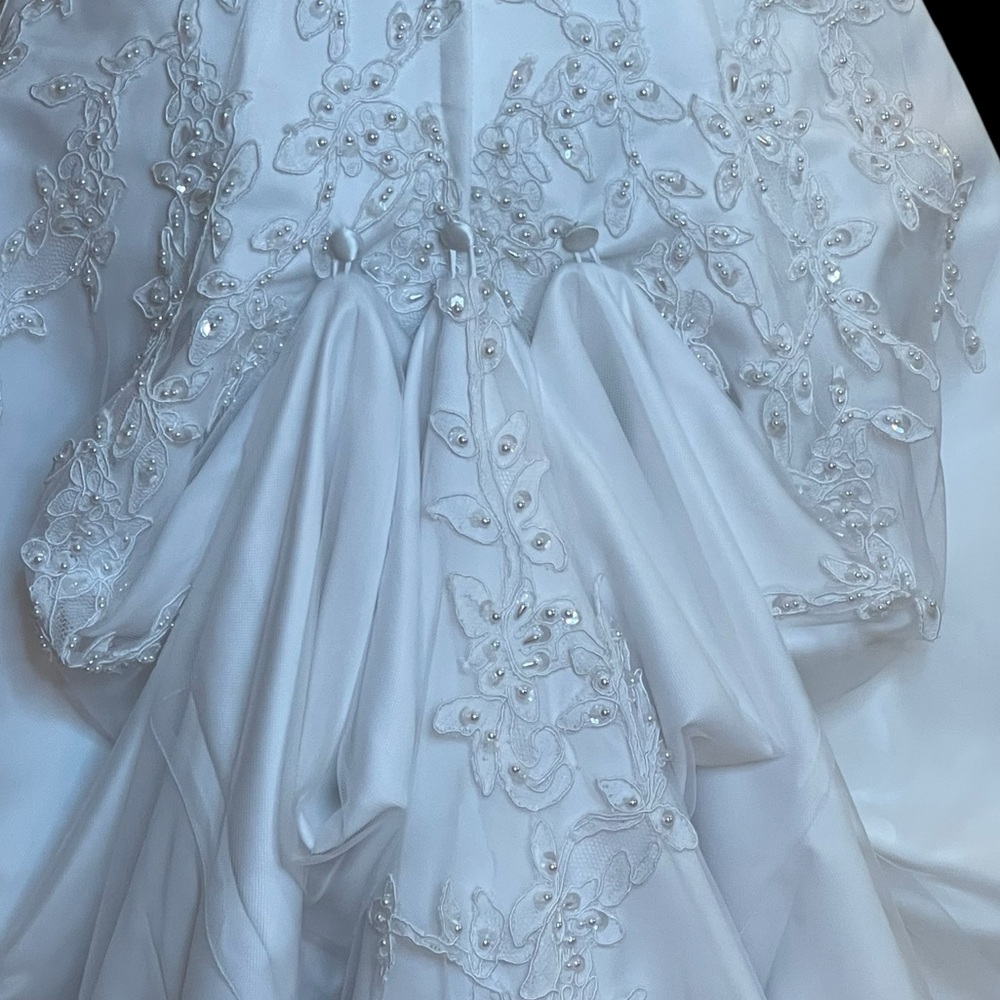 Michelangelo Strapless Lace Sequence & Beads Whit… - image 5